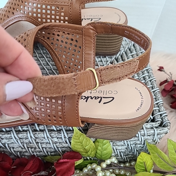 COPY - Clarks Collection Ultimate Comfort Women's Tan Leather Sandals Sz 8M Cui… - Picture 6 of 6
